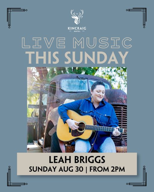 Live music returns to the Kincraig this Sunday.
@leahbriggs_music is performing from 2pm on Sunday, so join us for a relaxed Sunday session with a bite to eat, a drink or two & soak up the good company!