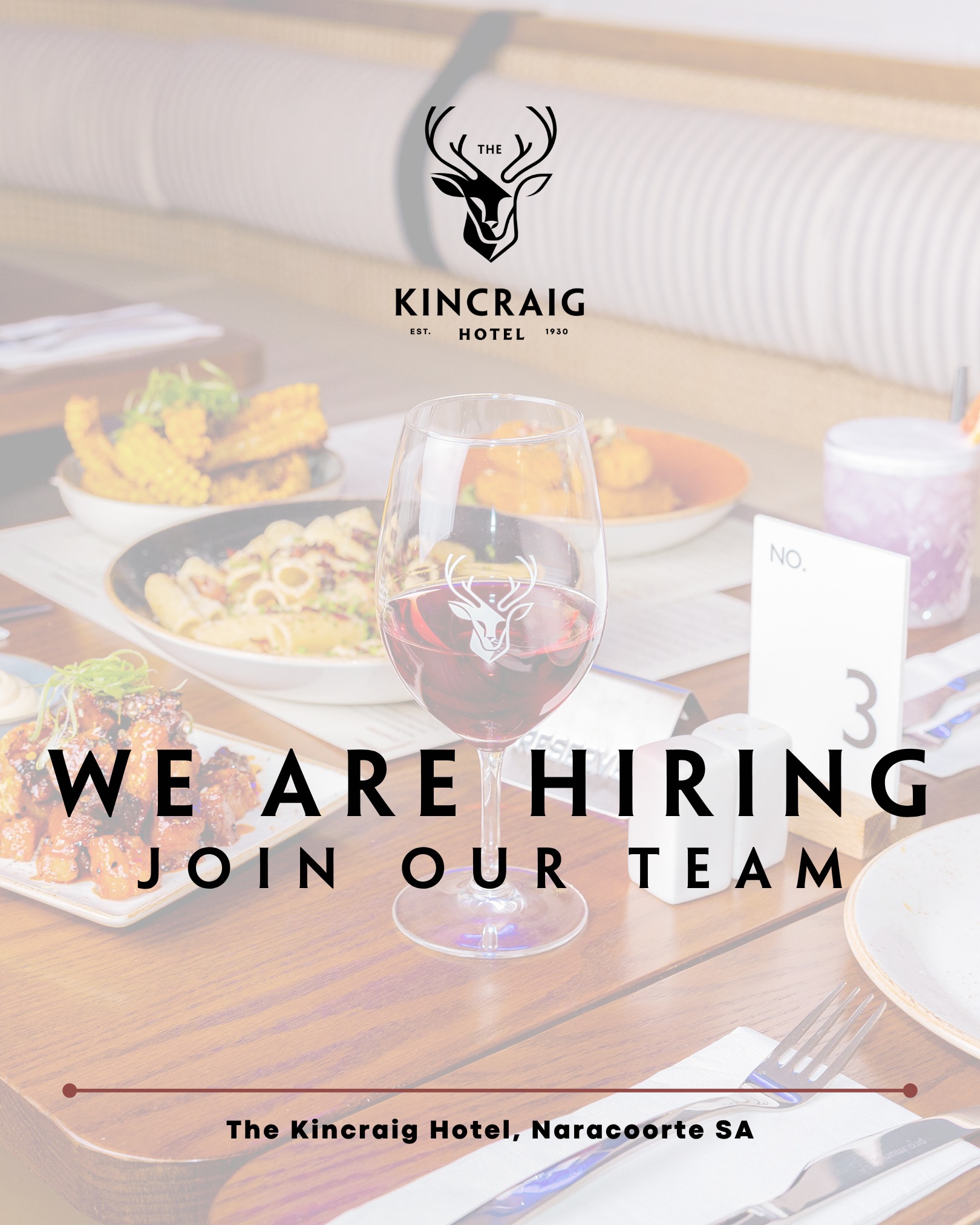 We are hiring! 📢

The Kincraig is looking for Casual Restaurant & Bar Staff to join our team for the busy summer period ahead. 

Multiple positions are available with shifts based over a 7-day roster. Night & weekend availability is a must.

If you are interested, please send an email with your CV to nazzareno@deangroup.com.au.